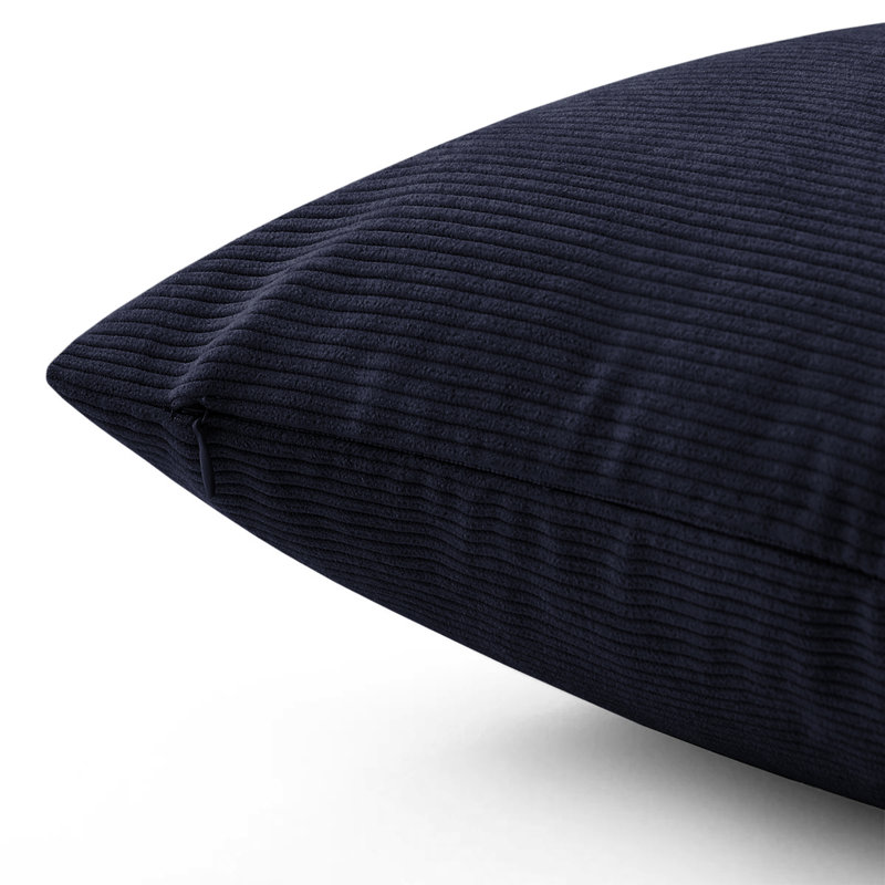 Striped Crushed Velvet Cushion Cover (Set Of 2) , Navy