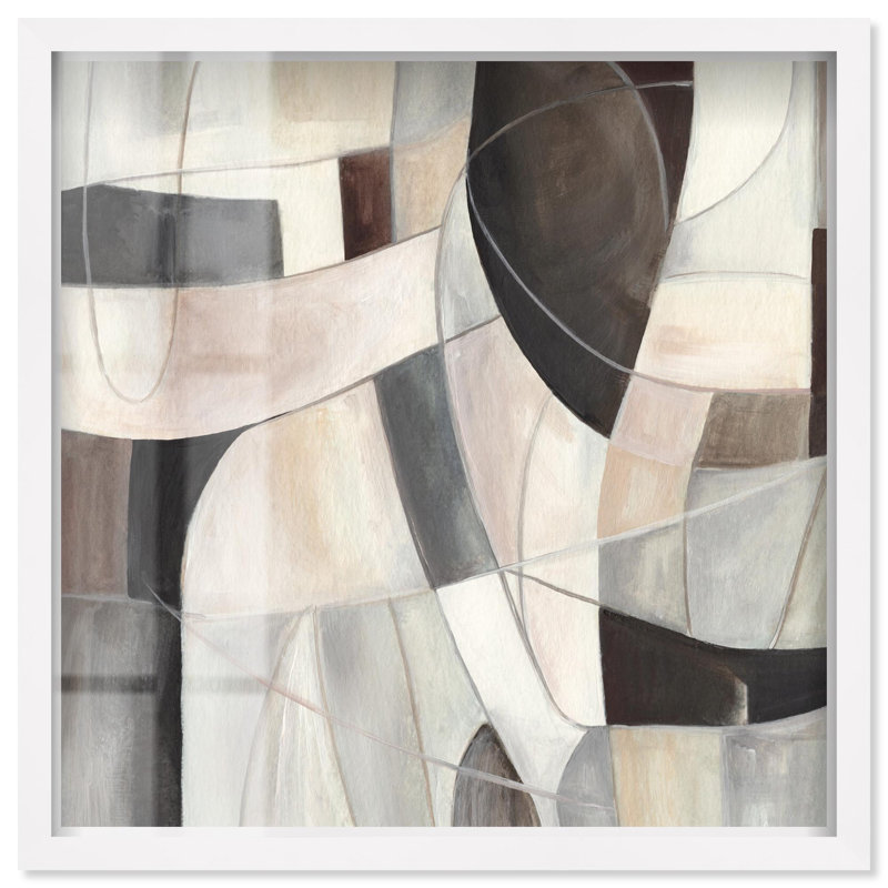 «Above and Beyond II Black Decor Shadowbox» par Art Remedy, H 13 po x l 13 po, Blanc