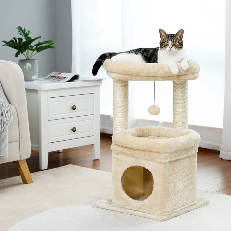 Tour d'intérieur pour chat en sisal naturel, Beige