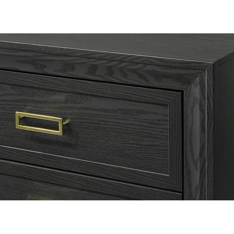 Commode à 4 tiroirs de style moderne avec quincaillerie en métal pour la chambre à coucher, commode de rangement pour la chambre à coucher
