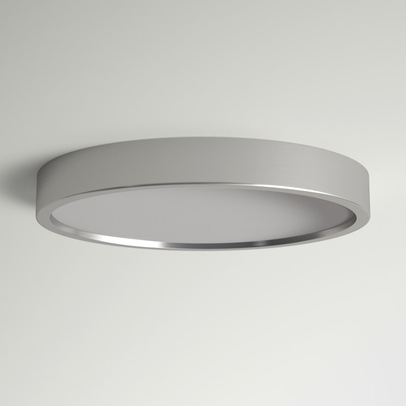 Plafonnier encastré 1 lumière DEL Naquin, H 1 po x l 7,5 po x P 7,5 po, Nickel brossé