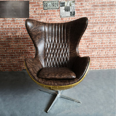 Harare Faux Leather Swivel Armchair