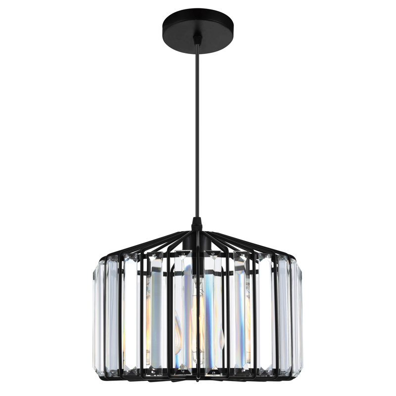 Hauer 10'' Black Modern Pendant Light for Kitchen Island, Entryway, Bedroom – LED Compatible 1-Light with E26 Bulb Base