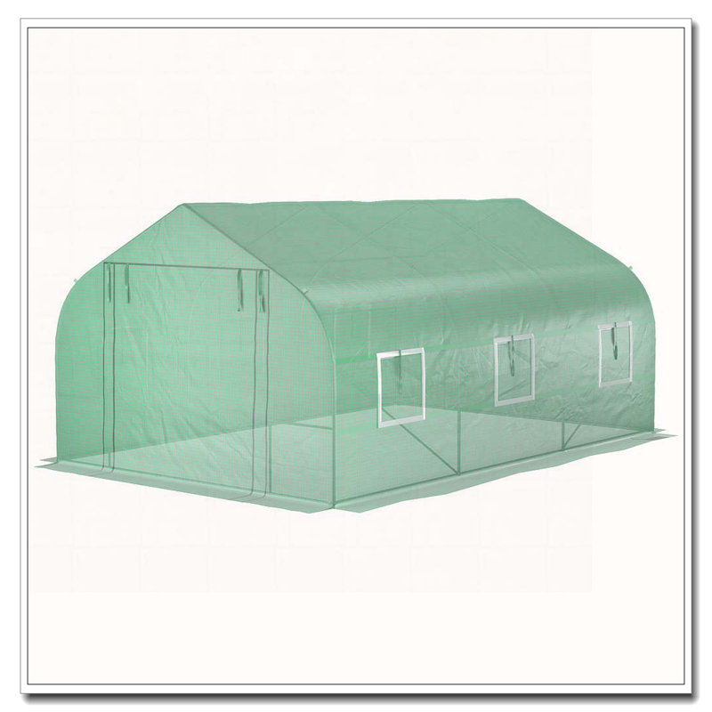 Outsunny 11.5' x 10' x 7' Walk-in Greenhouse, Tunnel Green House with Zippered Mesh Door and 6 Mesh Windows, Gardening Plant Hot House with Galvanized Steel Frame, Green