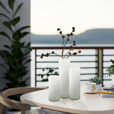 Ensemble de 3 vases cylindriques en verre