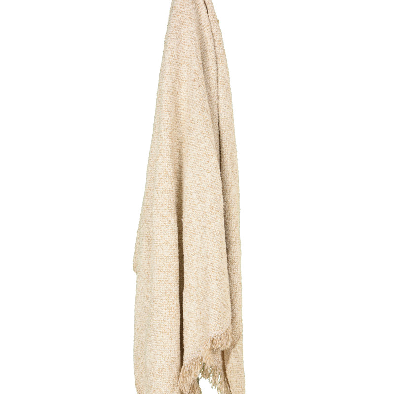 100% Polyester Throw, Ivory/Natural