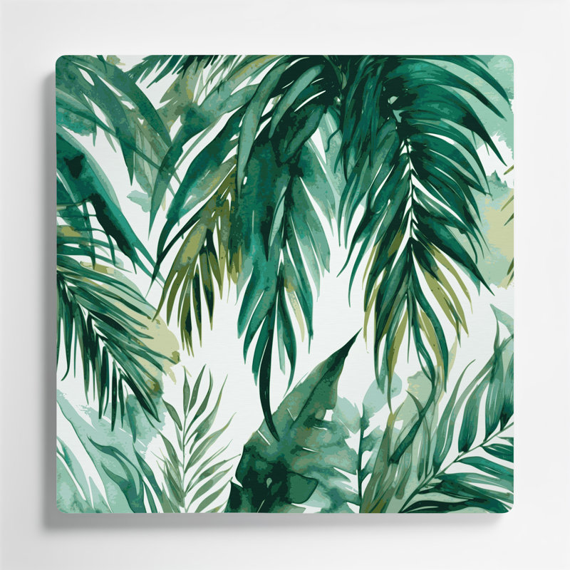 Art mural en métal Botanical Palm Fronds, H 12 po x l 12 po