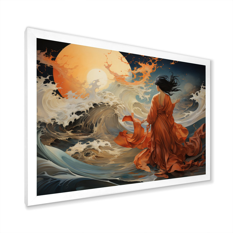 Asian Art Whispering Winds - impression, Cadre photo blanc, H 34 po x l 44 po x P 1,5 po