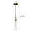 Luminaires suspendus, ensemble de 3 luminaires suspendus de style moderne avec abat-jour en verre transparent rayé