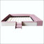 Grand lit de jour rembourré en velours avec escalier, repose-pieds et garde-corps-698952116-698952123