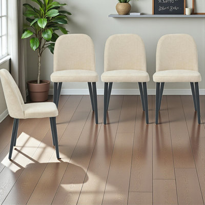 Upholstered Dining Chair With Metal Legs