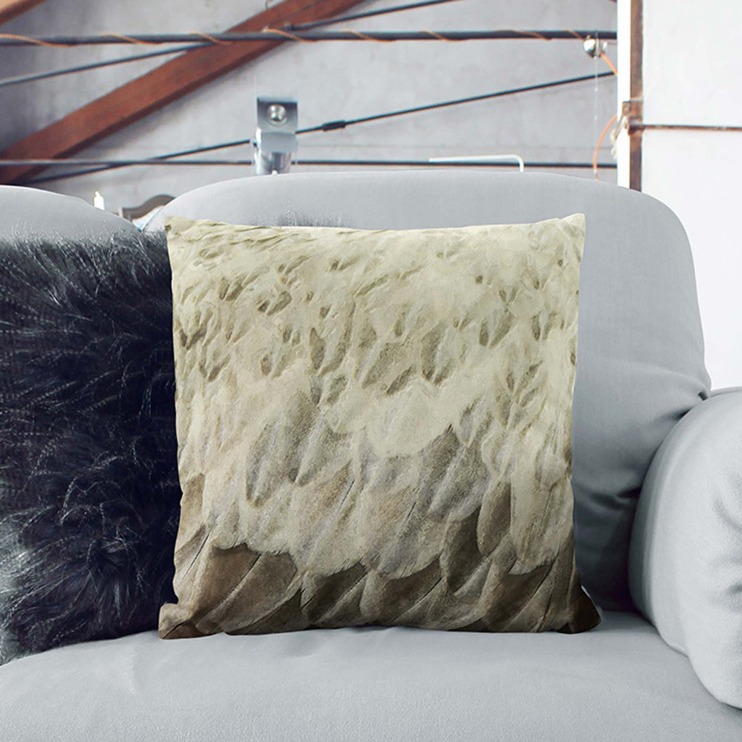 Feathers in Abstract Cushion with Filling