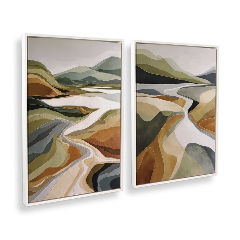 Golden Valley, ensemble de 2 impressions, 18 po x 12 po, Opaque White Floater Frame