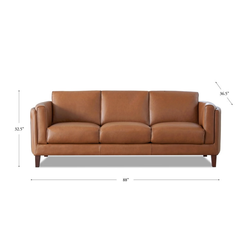 Canapé en cuir véritable 88 po Norcutt Coltyn