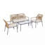 Ensemble de conversation moderne Seabreeze 4 pièces, couleur naturelle et crème-135967033