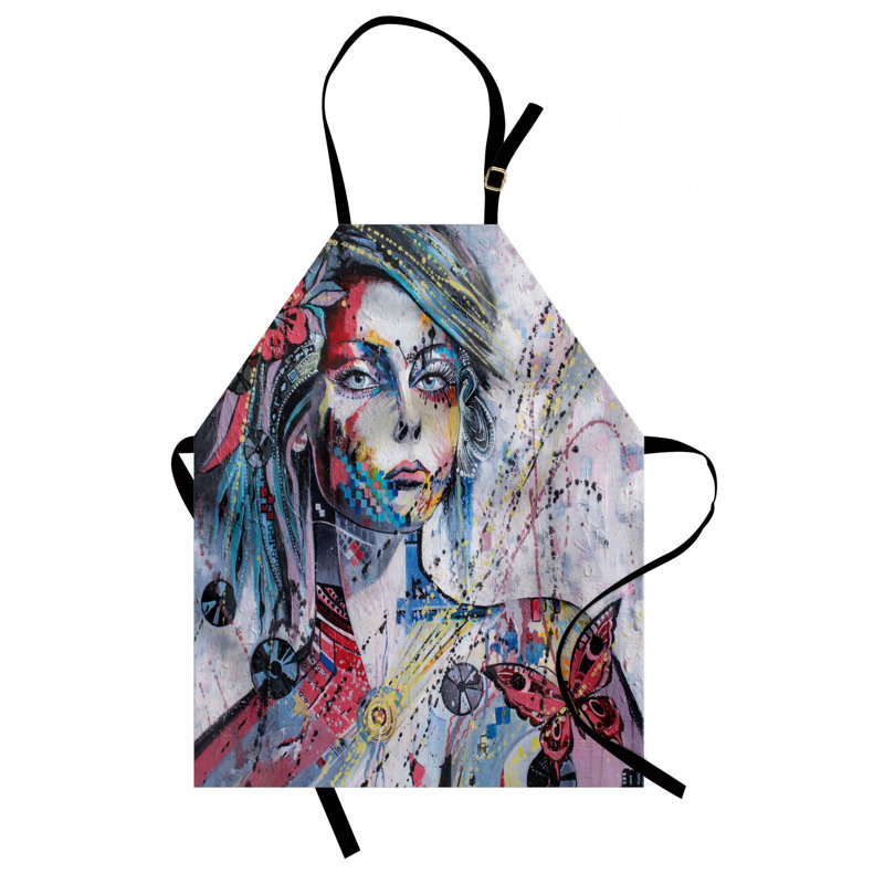 Tablier à motif portrait fantaisie