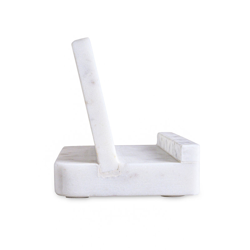 Creamy White Marble Modern Cook Book Stand