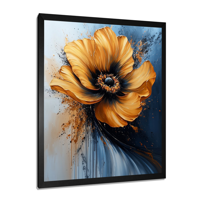 Spriggs - reproduction d'art sur toile abstraite, H 20 po x l 12 po, Picture Framed, Noir, noir, noir, noir