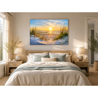 Tranquil Sunrise Beach Path Canvas Wall Art