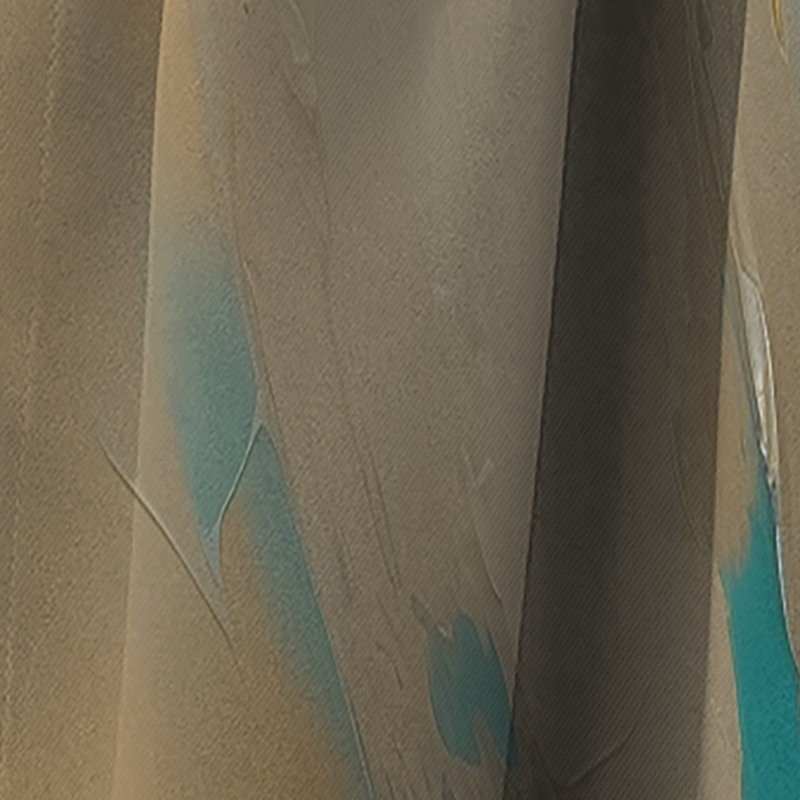 Gold And Turquoise Marble Fluid Ink I - Abstract Marble Marble Blackout Curtain - 1 Panels, 52" W x 84" L