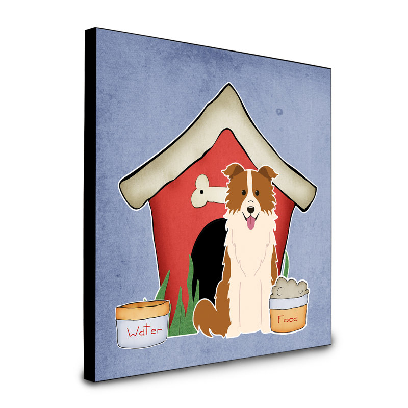 Panneau mural d’art collection dog house Scarvinia, Colley roux et blanc