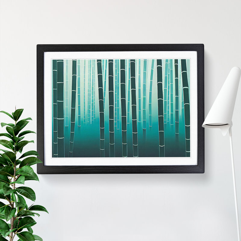 Intriguing Bamboo Forest - Framed Print, Black, 46cm H x 64cm W x 2cm D