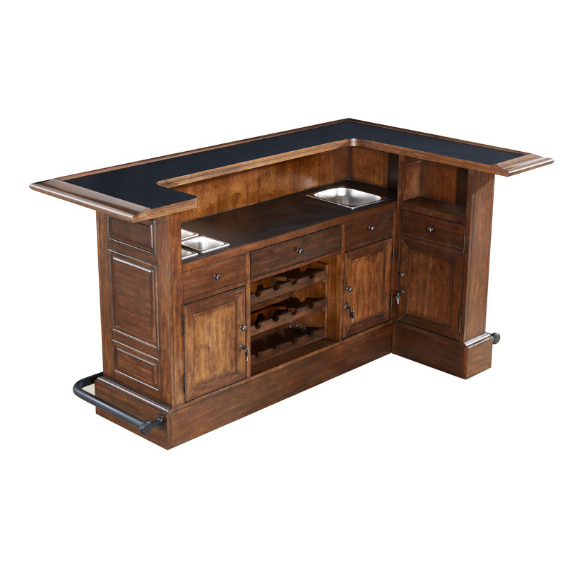Chiaramonte 78'' Home Bar, Distressed Walnut