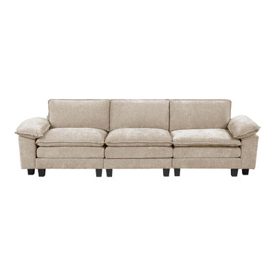 Modern Sofa With Plush Comfort, High - Density Foam, Resilient Pocket Coils, And Easy - Maintenance Features For Contemporary Living