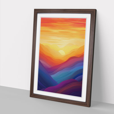 Sunset Colour Field - Single Picture Frame Print on Wood