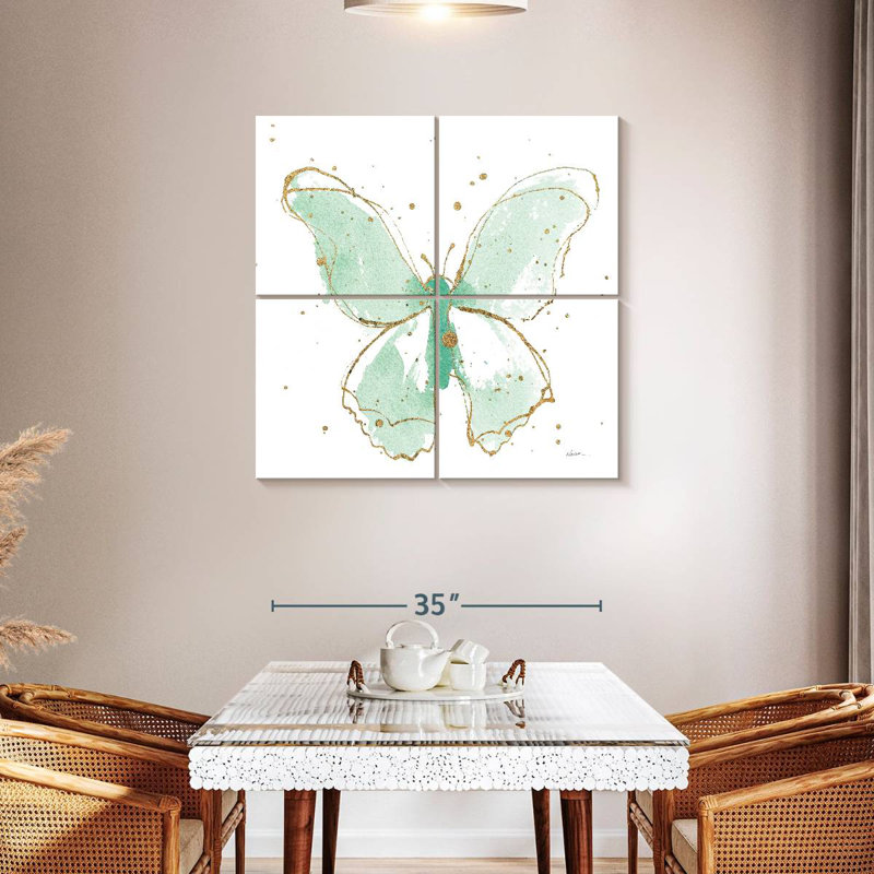 Brampt Gilded Butterflies Mint, 38'' H x 38'' W