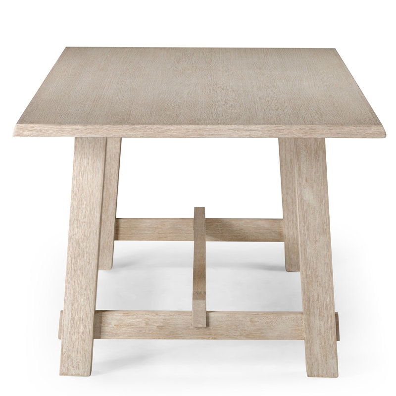 Maven Lane Yves Rustic Rectangular Wooden Dining Table, White