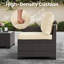 Outdoor Wicker Sectional Conversation Set With Wide Armrest-1857314993