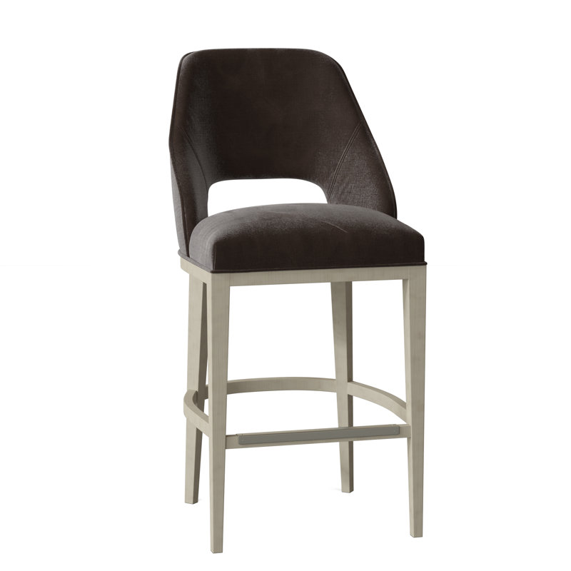 Tabouret de bar et de comptoir Darien, Amande chamois, Étain 9953, Tabouret de comptoir (assise à une hauteur de 26,