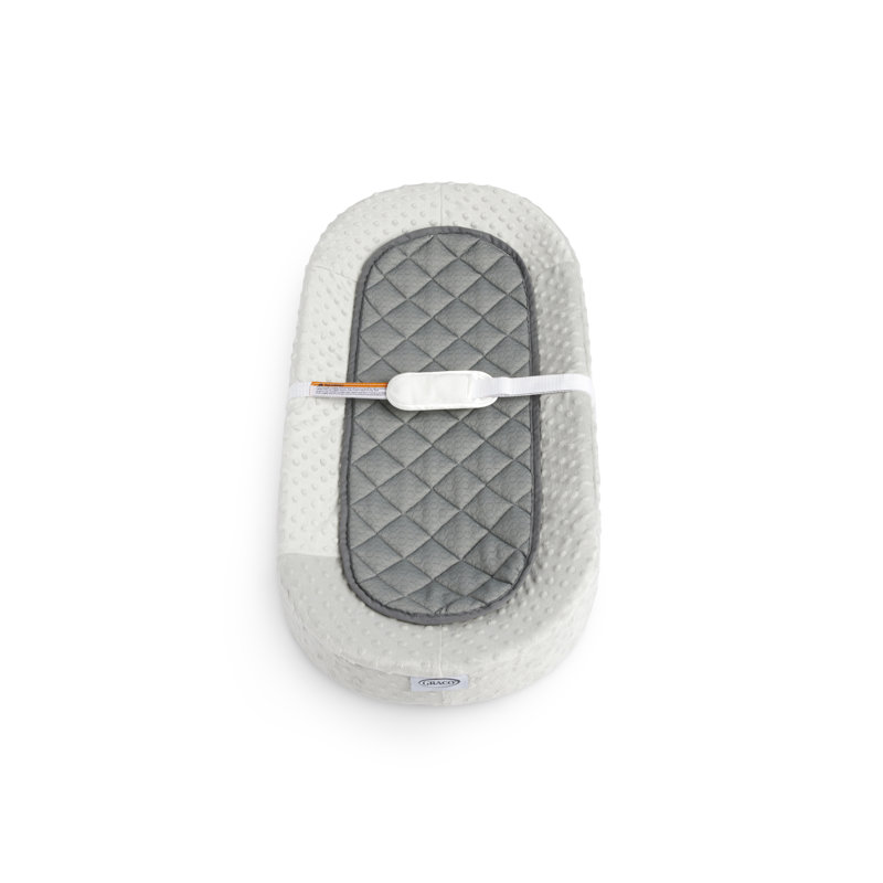 Graco Gray and White Oval Contoured Changing Pad with Cover
