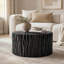 Table basse ronde noire MGO, table d'appoint cylindrique texturée ondulée, pré-assemblée, capacité de poids de 66 lb, utilisation intérieure et extérieure-132873679