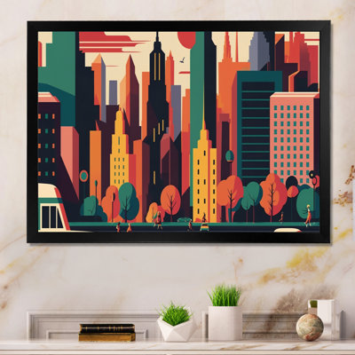 Paysage urbain coloré I - art mural sur toile Cityscapes