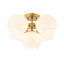 5-Light Glossy Milky Hand-Crafted Glass Semi-Flush Mount