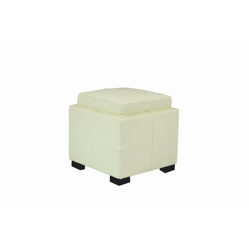 Faux Leather Ottoman