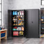 Armoire de rangement en métal avec porte verrouillable, étagères réglables en acier pour bureau, maison