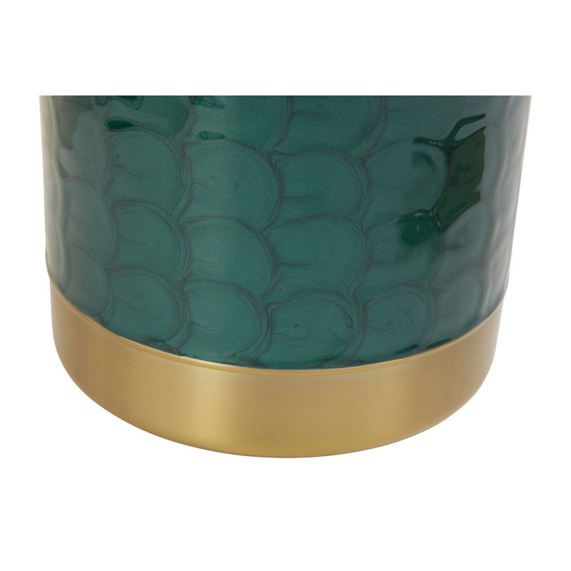 Carolina Black Enamel Ice Bucket, Green