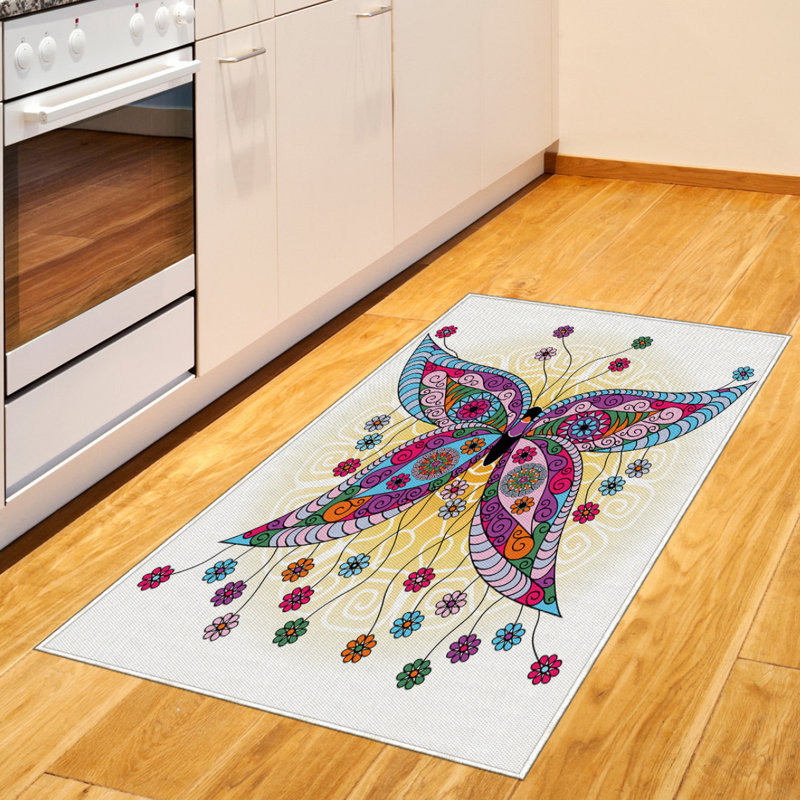 Butterfly Purple Area Rug, Rectangle 2'7" x 5'