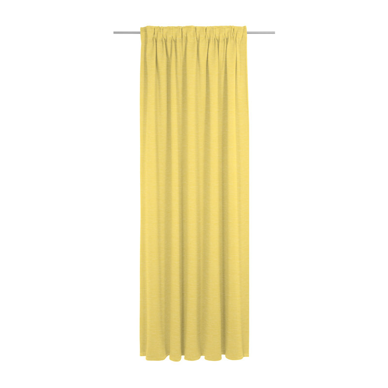 Polyacrylic Opaque Pinch Pleat Curtain Panel, 132cm Width x 405cm Drop, Yellow