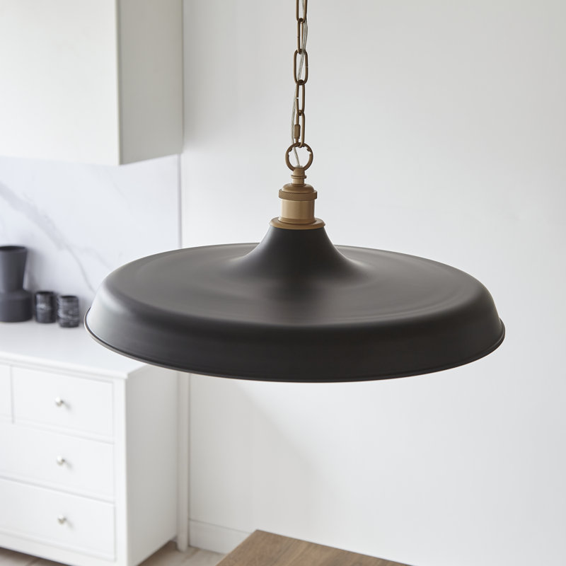 Colbert 1 - Light Dome Pendant, Matt Black/Satin Gold