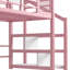 Pink Twin Metal Loft Bed With Slide, Stairs, Guardrails, Storage And Noise - Structure For A Cheerful Dreamy Space House Shaped Frame Shelf Safe Playful Bedroom