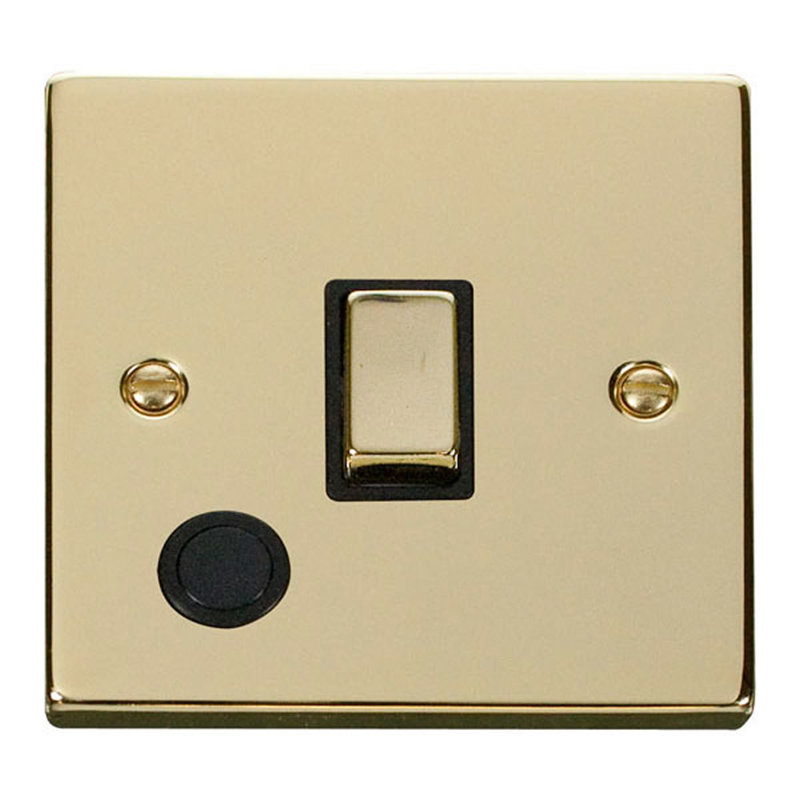 Polished Brass 1 Gang 20A Ingot DP Switch With Flex