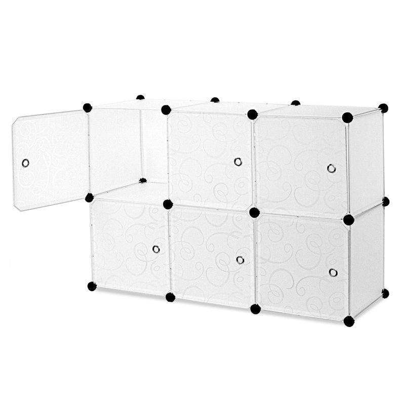 Work-It! Cube Storage Organizer, 6 Cubes, Stackable Portable Closet Organizer Shelves
