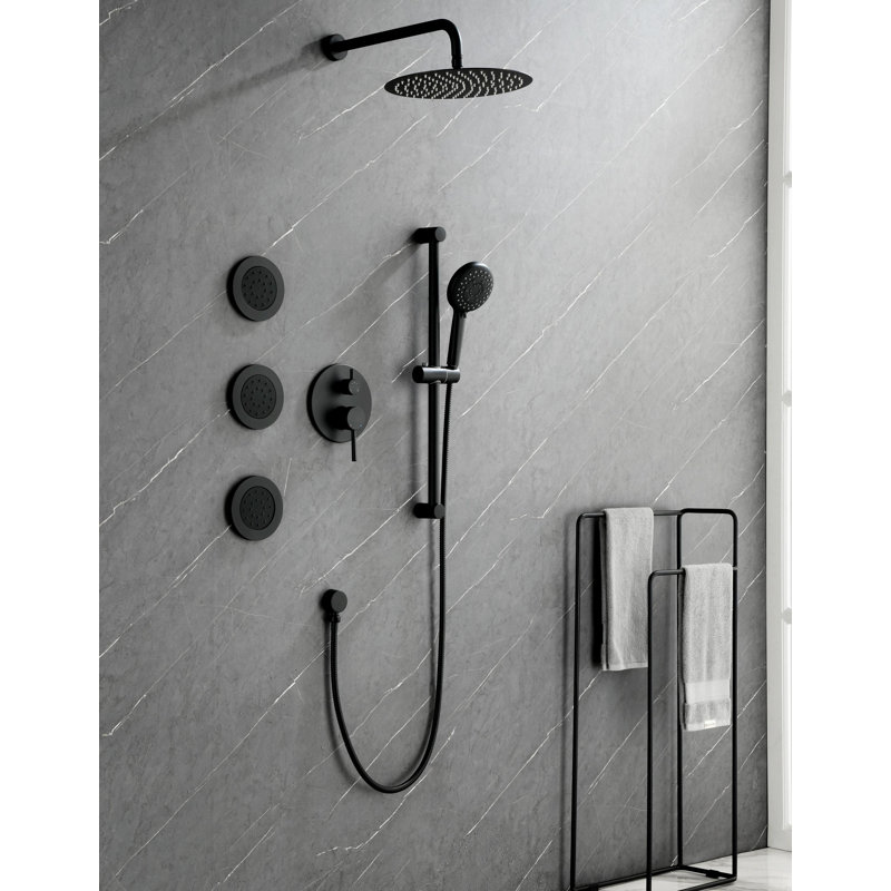 Système de douche complet, Noir mat