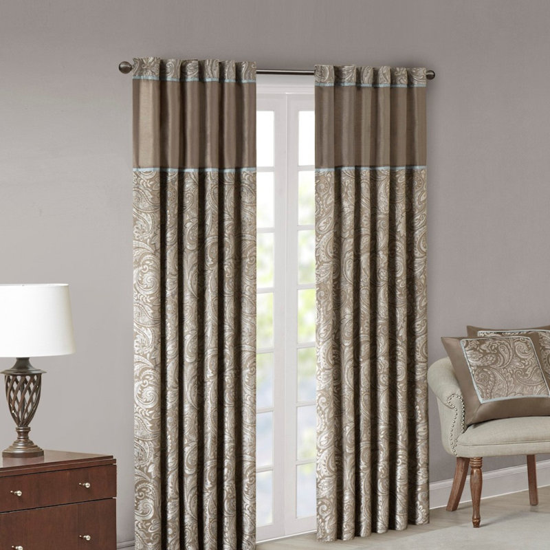 Paire de rideaux en jacquard (2 panneaux de fenêtre)