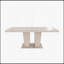 Table de salle à manger rectangulaire extensible pour 6 à 10 personnes, motif de travertin veiné, design simple et élégant, 160 à 200 cm-96621339-96621338
