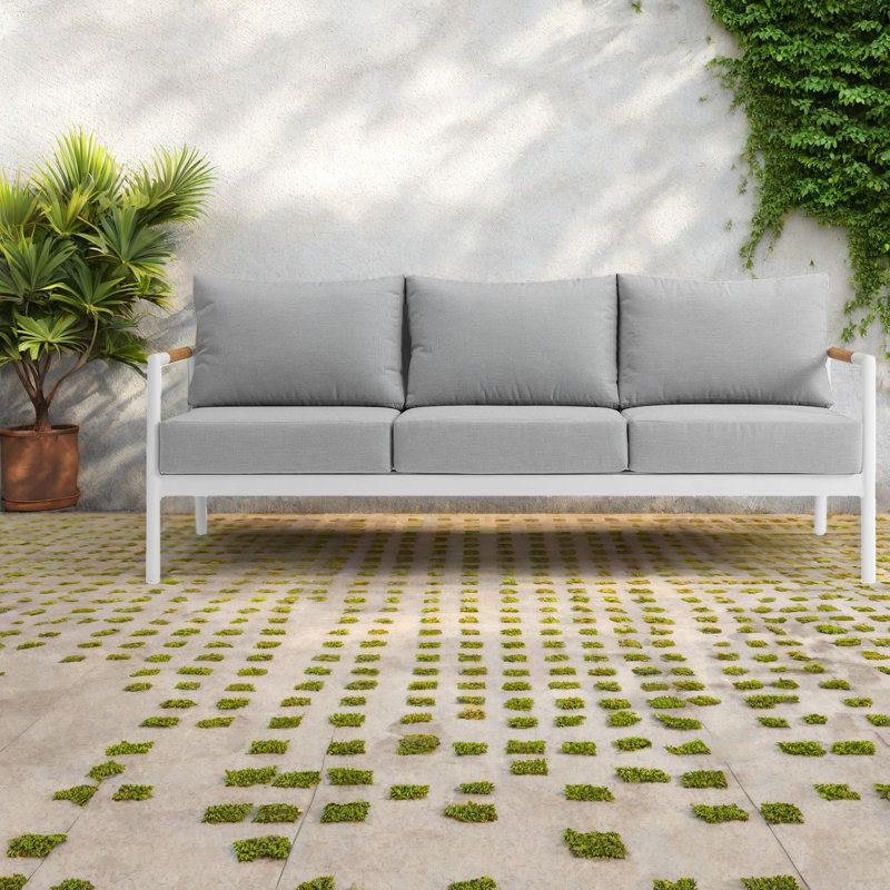 Canapé d'extérieur durable en teck gris